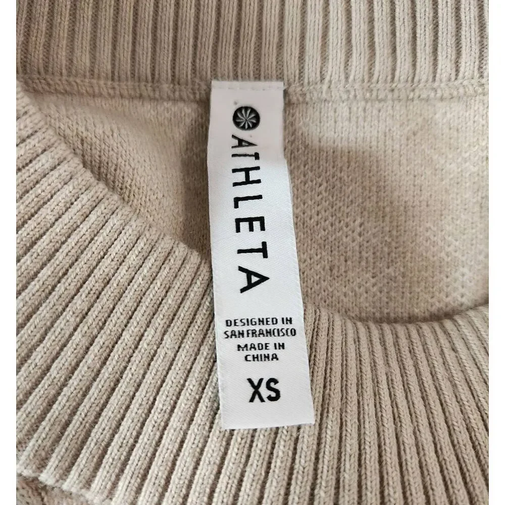 Athleta Jacquard Crew Sweater Frosted Floral Cream Size XS - Picture 6 of 7